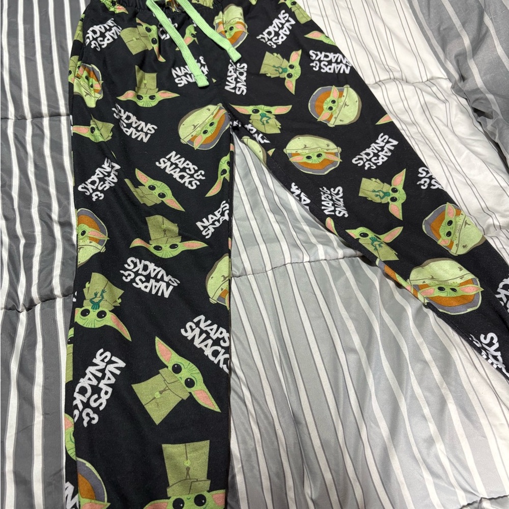 Star Wars Black Joggers with Green Character Print